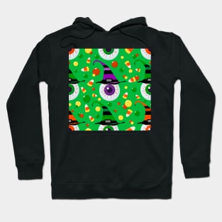 Eyes with hat in candyland on green Hoodie